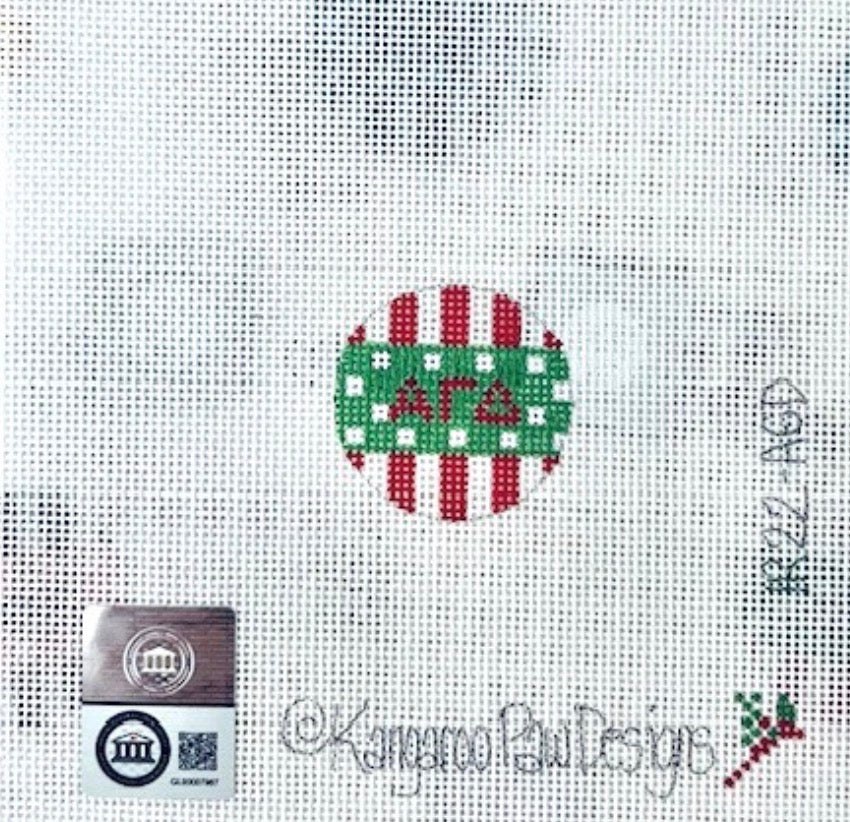 Alpha Gam Key Fob Canvas