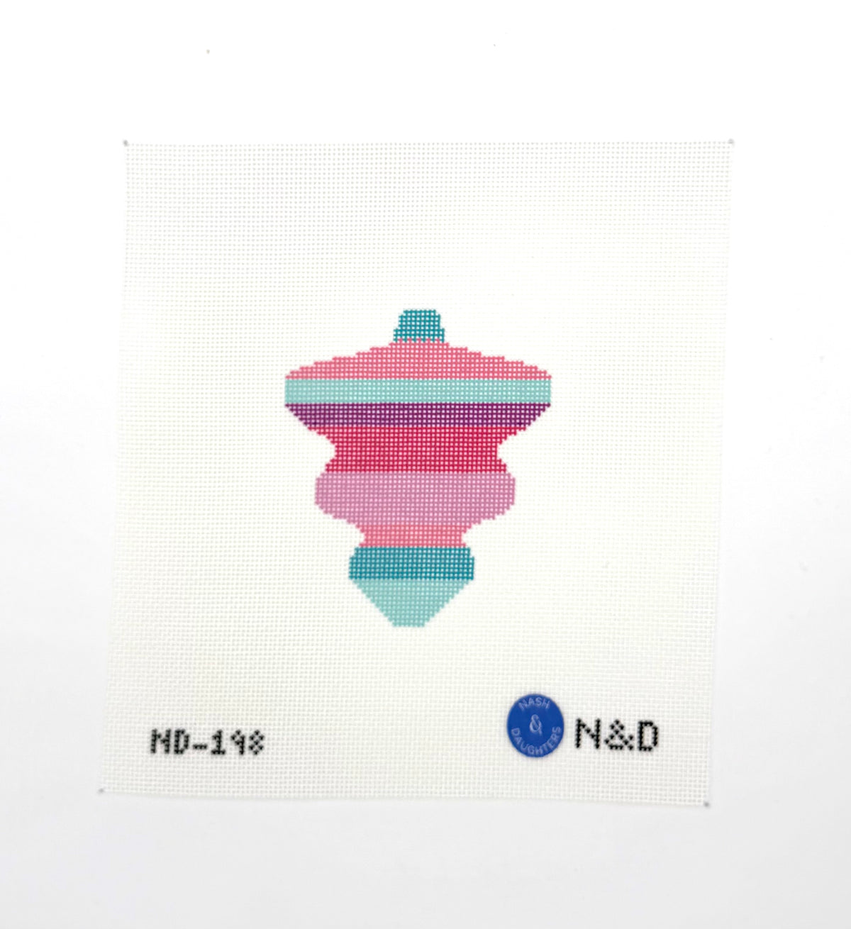 Mid Century Mod Ornament - Vintage Stripes Needlepoint Canvas
