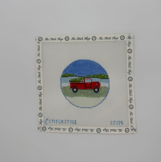 Winter Red Truck