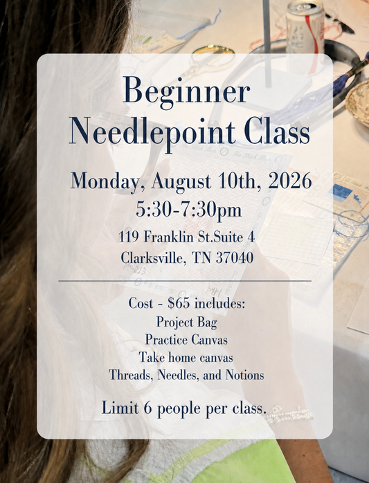 Beginner Needlepoint Class August 10th