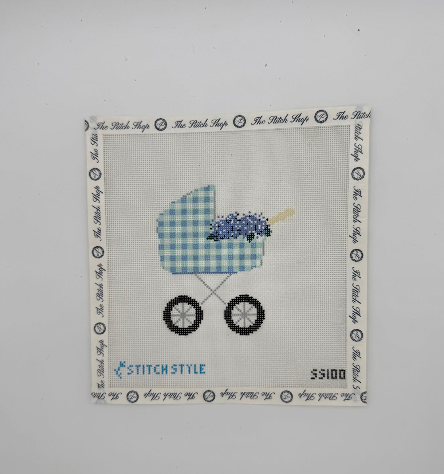 Blue Hydrangea Baby Carriage