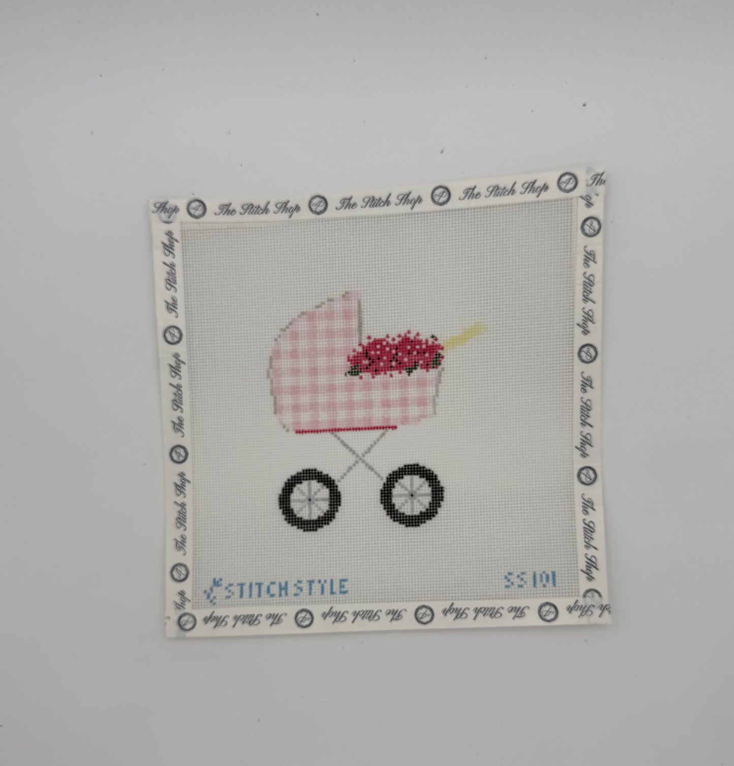 Pink Hydrangea Baby Carriage