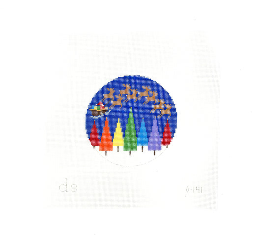 Colorful Trees Santa