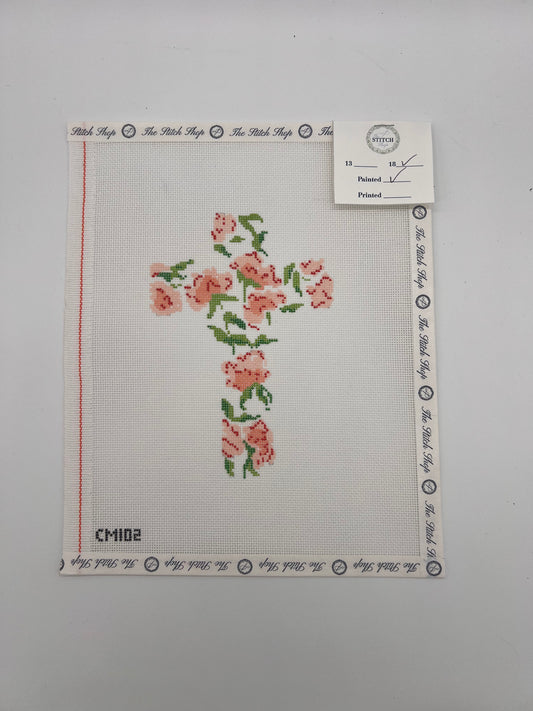 Pink Flower Cross