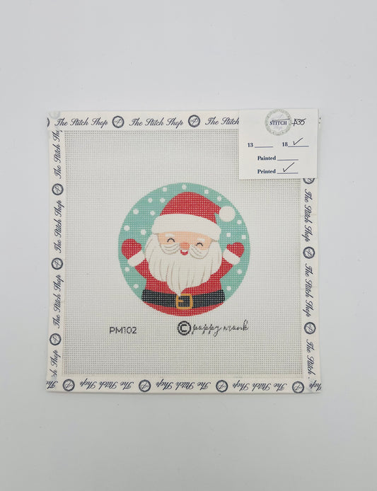Santa Round Canvas